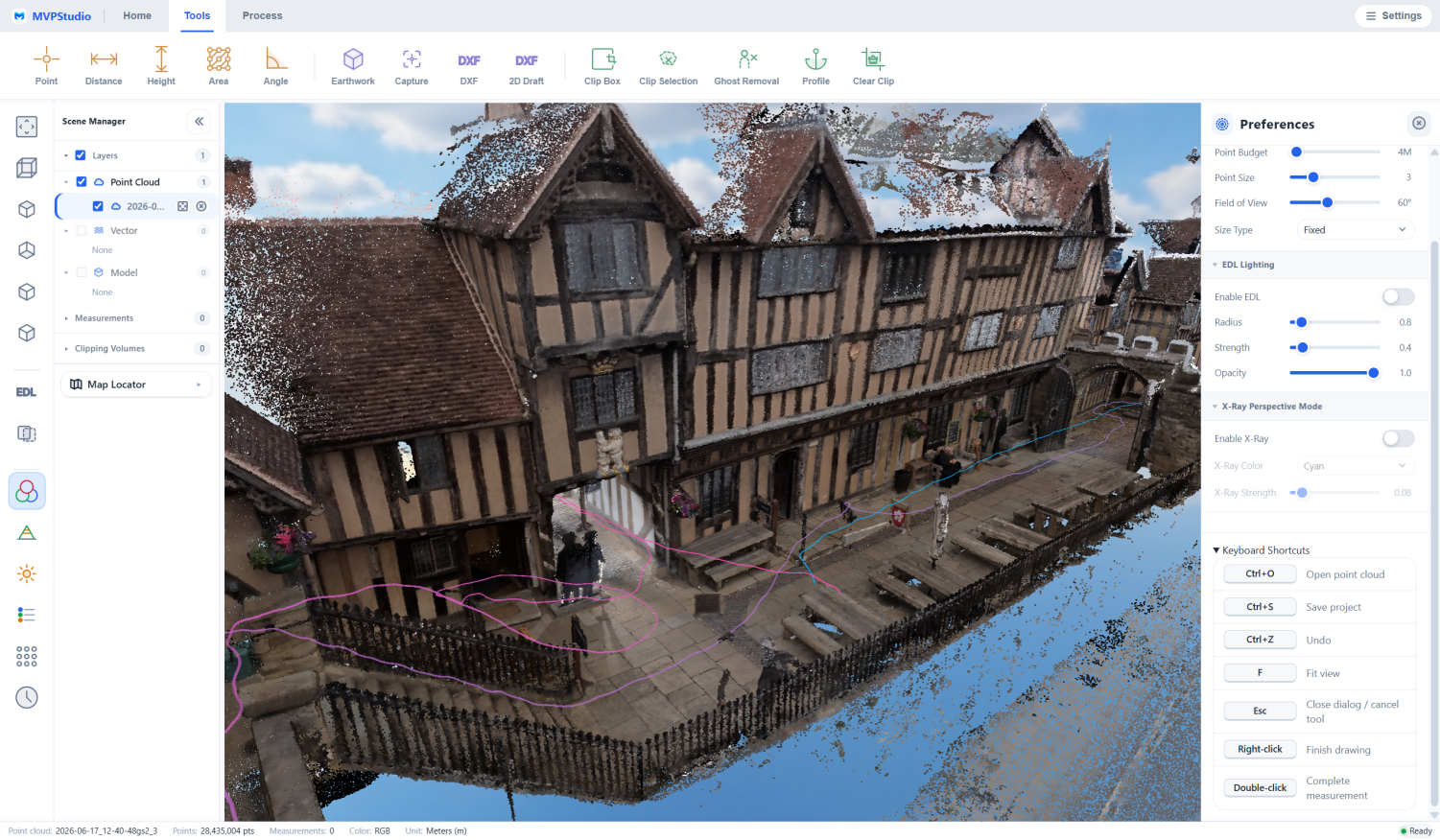 As-built point cloud documentation in MVPStudio