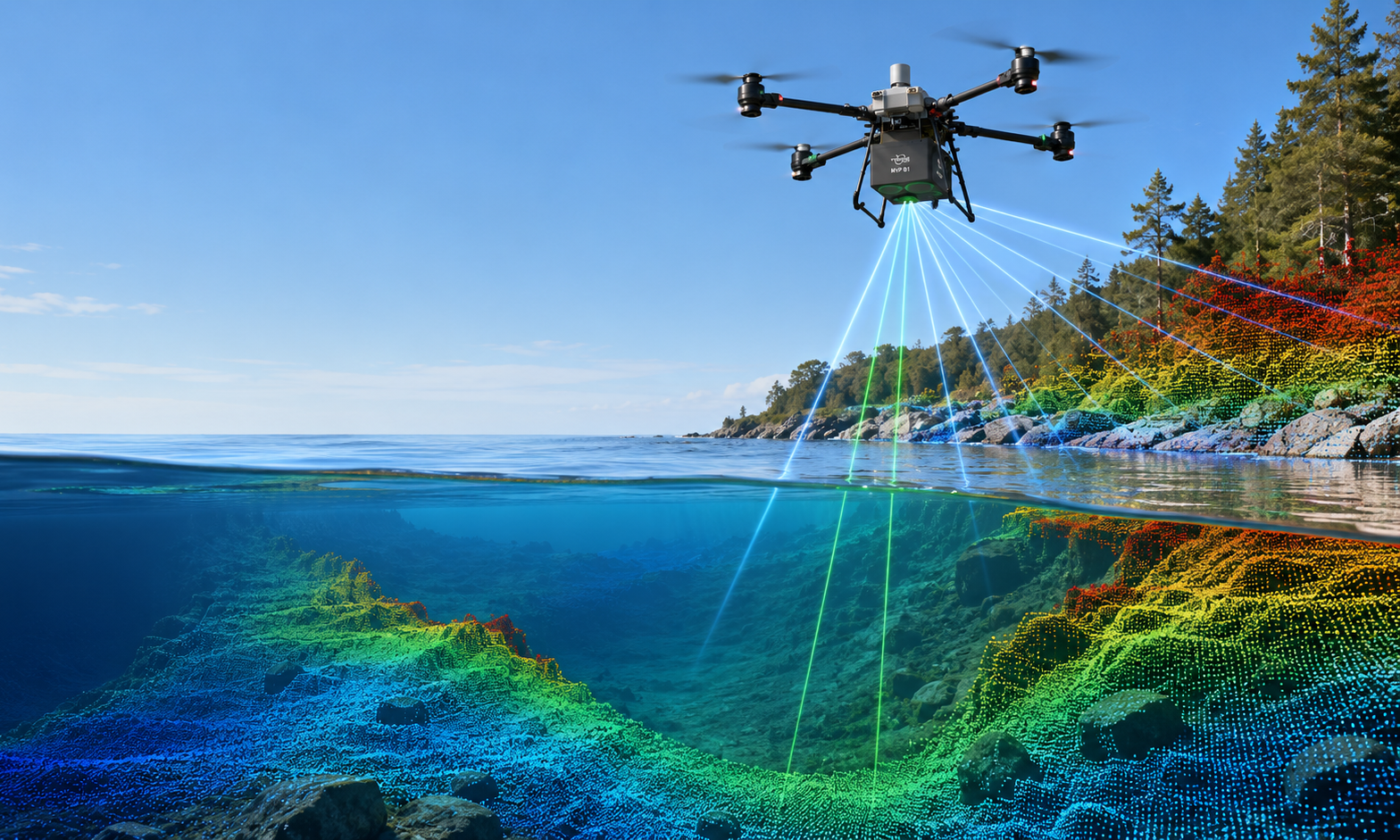 Dual-Wavelength Land-Water Mapping