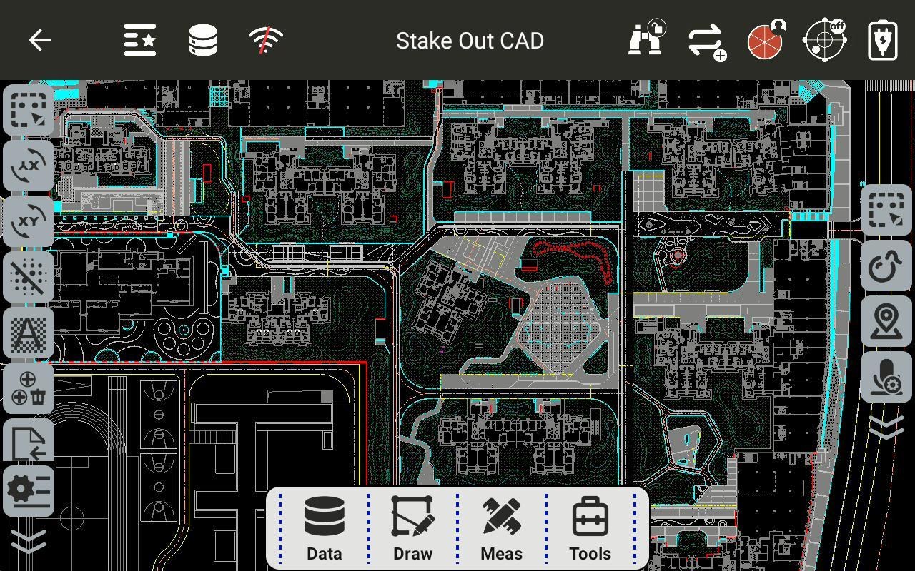 CAD stakeout screen in TAS Z6 field software