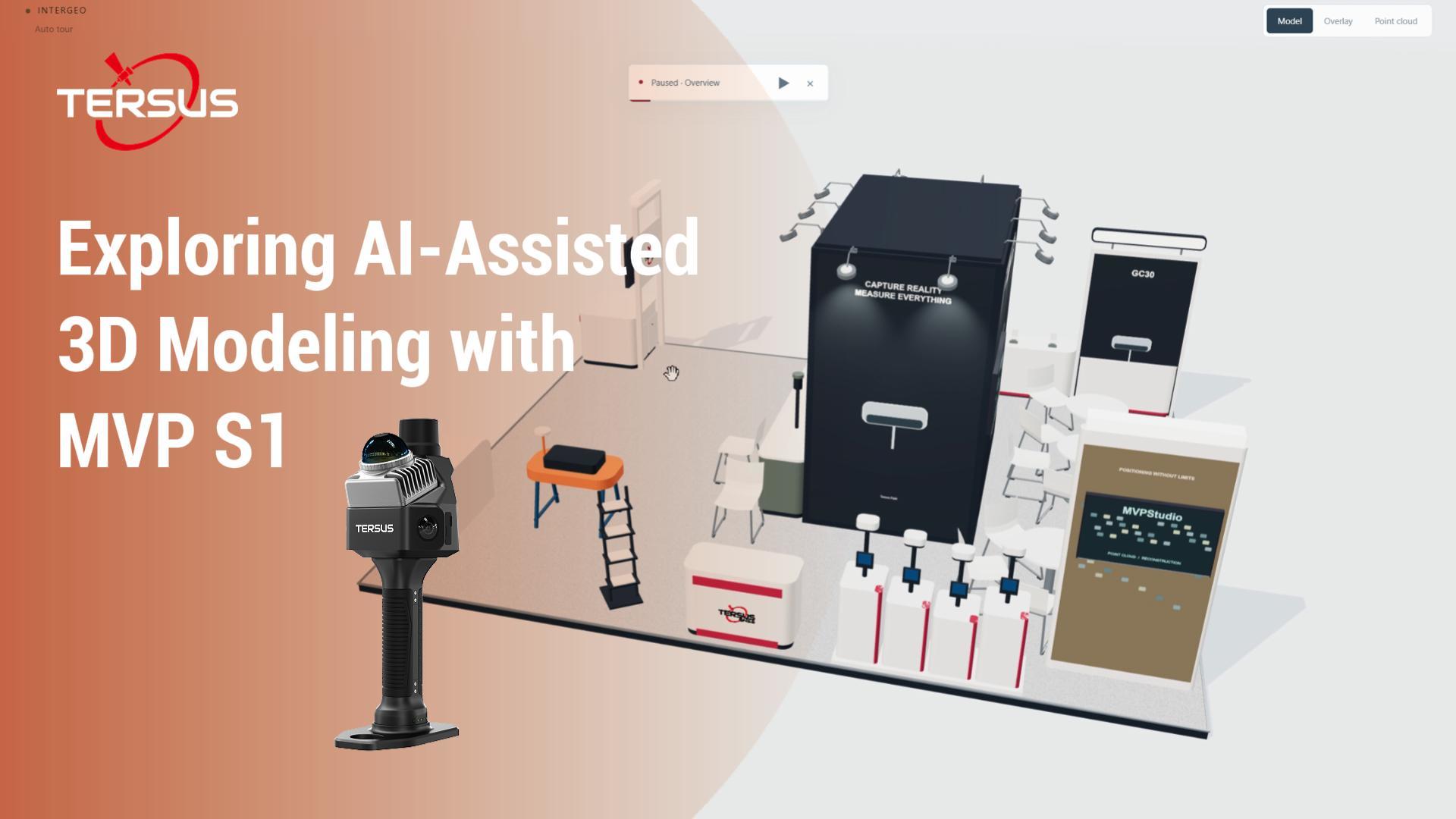 An AI-assisted 3D model of the INTERGEO booth created from an MVP S1 scan